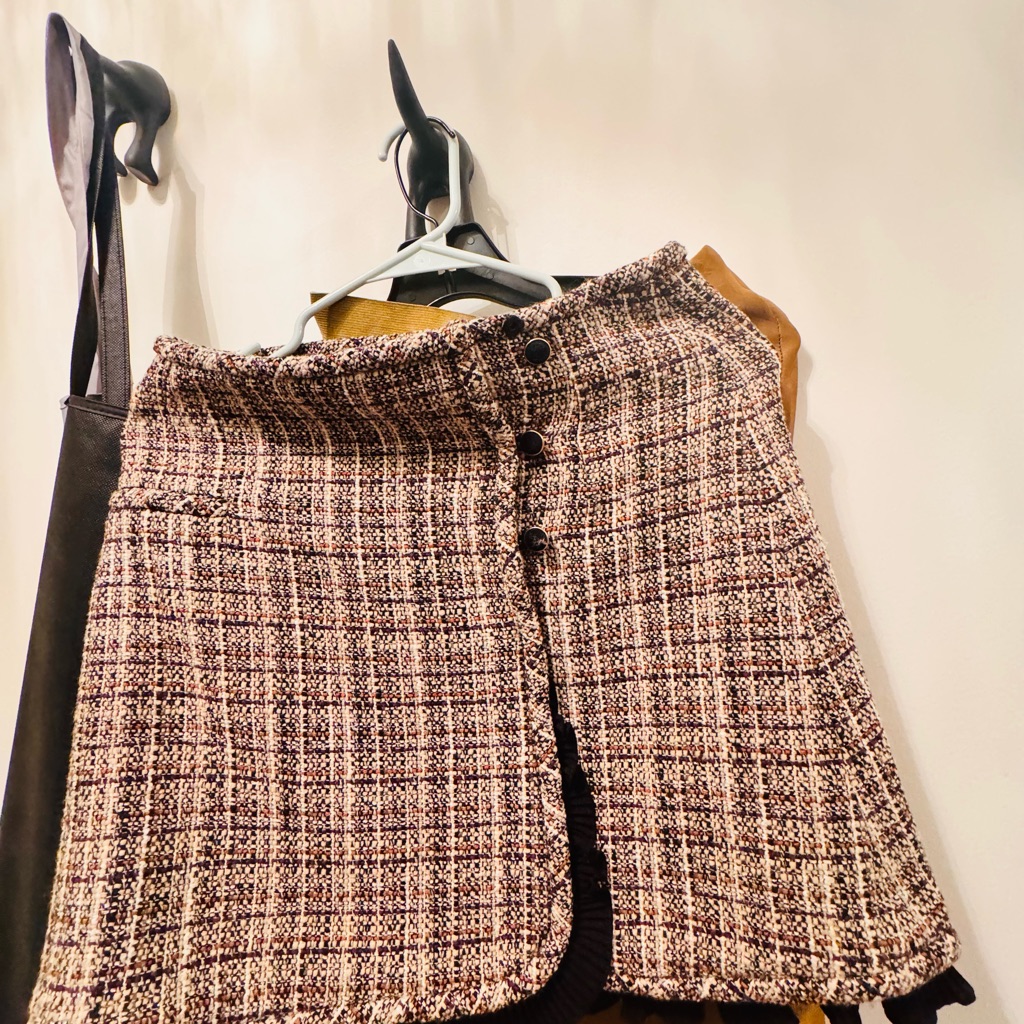 Plaid Button-Front Skirt